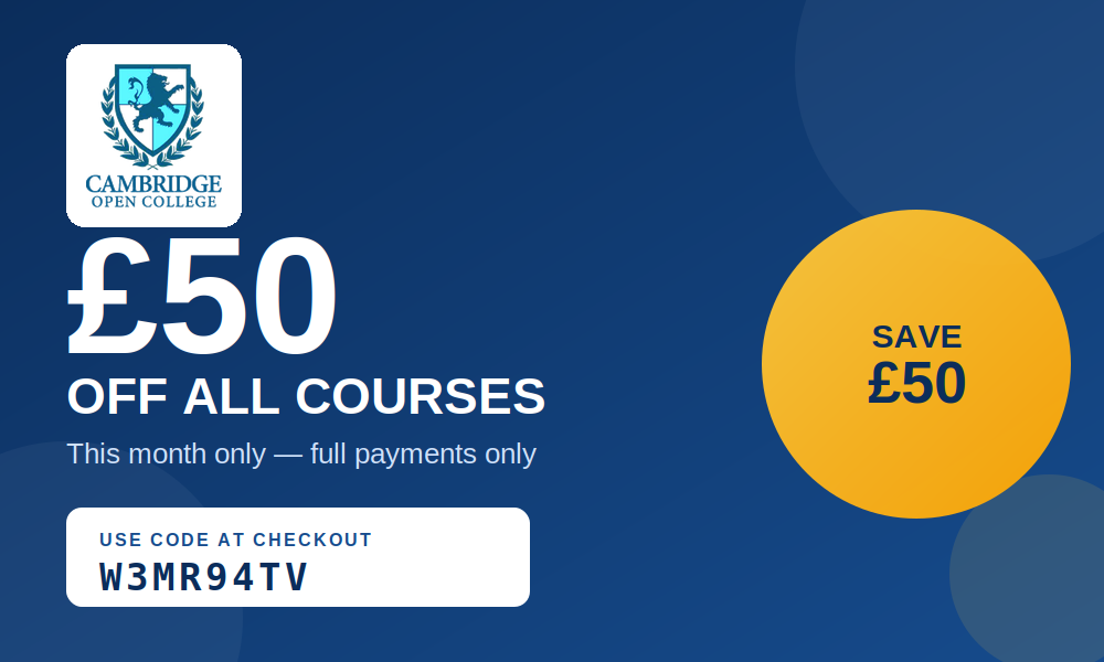 £50 off all online courses This Month